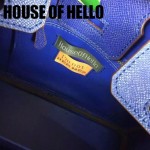 HOUSE OF HELLO-026 潮流時尚惡搞HERMES BIRKIN電光藍十字紋皮大小號手提單肩包鉑金包