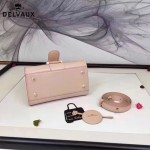 Delvaux-04 時尚復古brilliant 裸粉色原版BOX光面牛皮手提單肩包