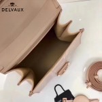 Delvaux-04 時尚復古brilliant 裸粉色原版BOX光面牛皮手提單肩包