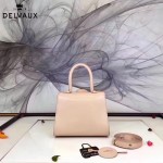 Delvaux-04 時尚復古brilliant 裸粉色原版BOX光面牛皮手提單肩包