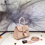 Delvaux-04 時尚復古brilliant 裸粉色原版BOX光面牛皮手提單肩包