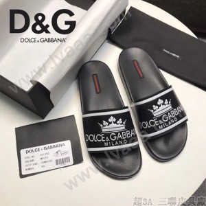 D&G鞋子-01 杜嘉班納最新原單級拖鞋皇冠主題系列原版牛皮男士拖鞋