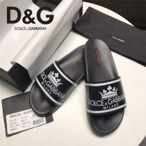 D&G鞋子-01 杜嘉班納最新原單級拖鞋皇冠主題系列原版牛皮男士拖鞋