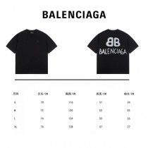 巴黎世家 Balenciaga新款刺繡雙BB印短袖