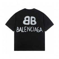 巴黎世家 Balenciaga新款刺繡雙BB印短袖