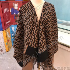 FENDI 爆款經典FF字母元素羊毛鬥篷